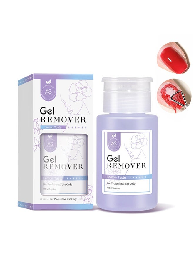 AS Gel Remover,Nail Polish Remover, Fast Nail Polish Gel Remover, Nail Polish Remover, Professional Gel Nail Polish Remover, Easily and Quickly Removes Nail Polish In 3-5 Minutes Without Damaging Nails 160ml - Image 1